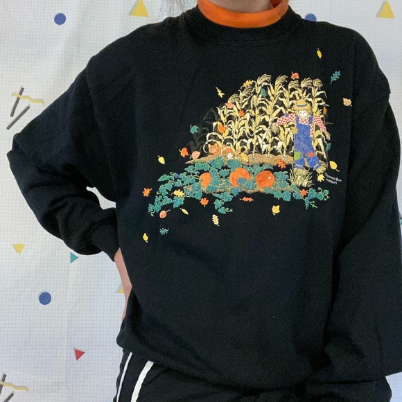 fall double collared crewneck - Picture 2 of 3